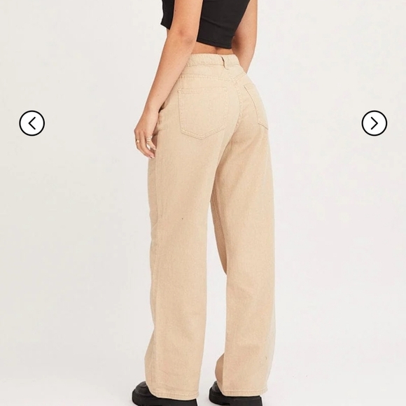 SUNLAND 17 Wideleg jeans High Rise In Taupe Beige . Size Medium - Picture 10 of 10